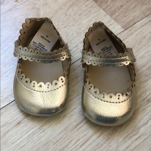 Janie and jack baby girl gold shoes